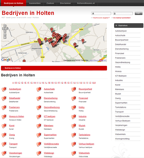 Eigen website voor Holtense bedrijven 