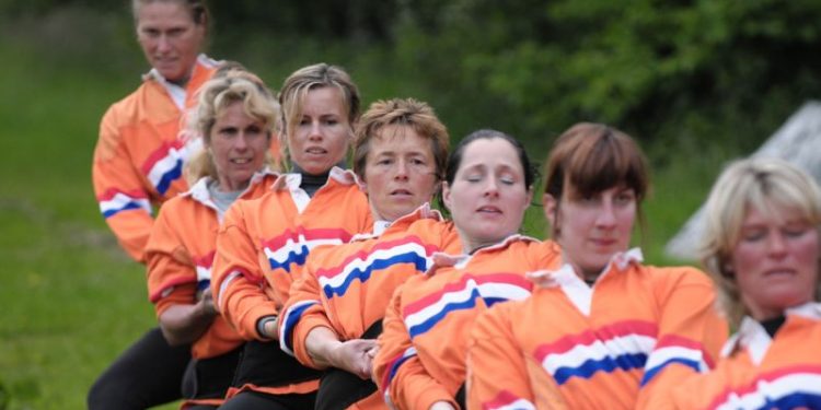 Nederlandse selectie vrouwen met ambitie naar het WK Touwtrekken, Zuid Afrika. 