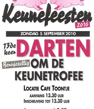 Darten om de Keunetrofee 2010 toontje Keunefeesten bie toontje 