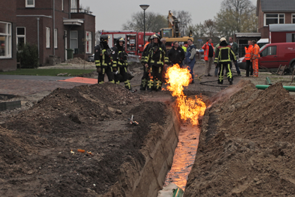 Gaslek aan Koolwitje brandweer 