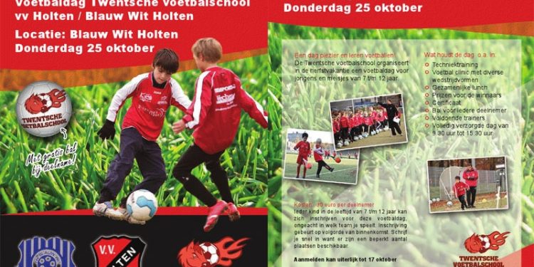 HoltensNieuws.nl Extra plaatsen voor de Twentsche voetbalsschool op 25 oktober Extra plaatsen voor de Twentsche voetbalsschool op 25 oktober