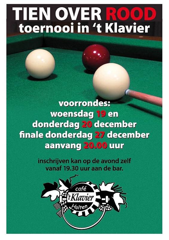 10 over rood bij Klavier 