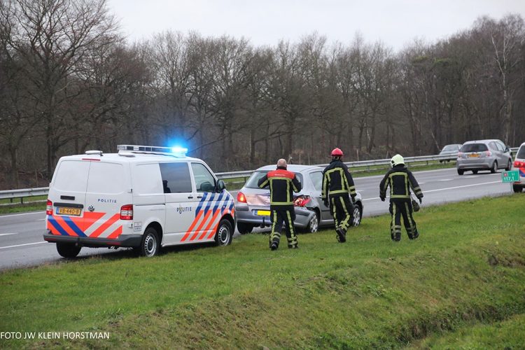Aanrijding op de A1 brandweer aanrijding 