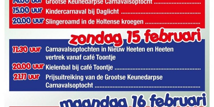 Programma Carnaval fienpreuvers carnaval 