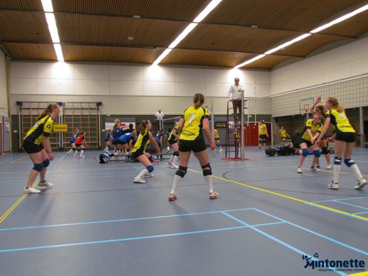 Volleybal dames 1 met goed gevoel van het veld mintonette 