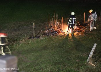 Brand bij NS station brandweer 