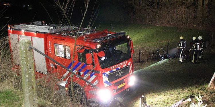 Brand bij NS station brandweer 