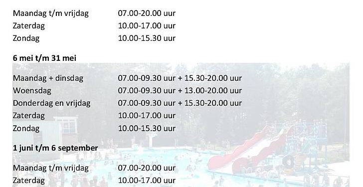 Openingstijden Zwembad 