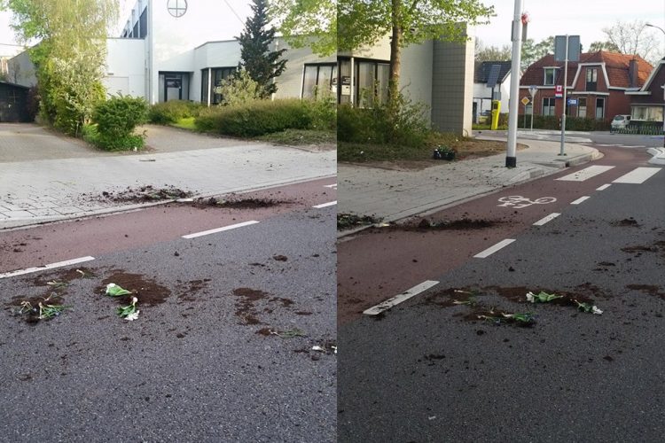 Vernieling straatversiering politie 