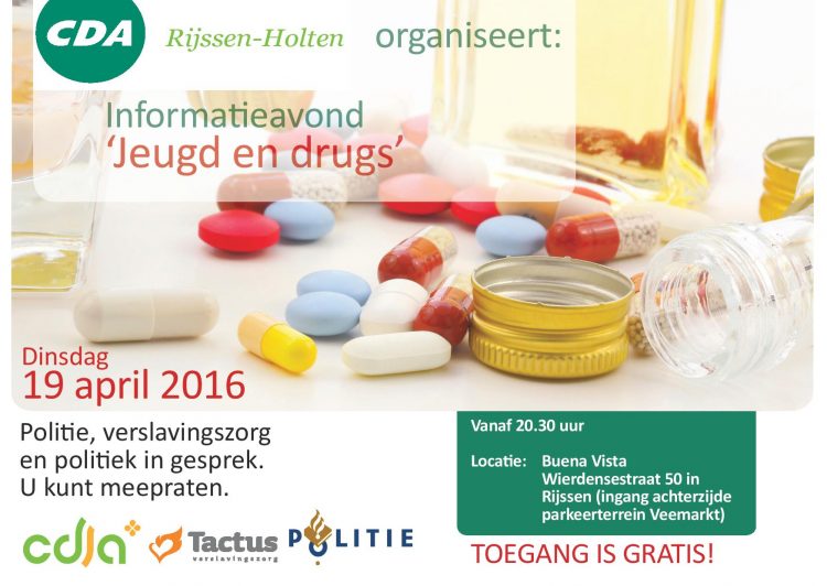 CDA organiseert Informatieavond Jeugd en drugs politie gemeente cda 
