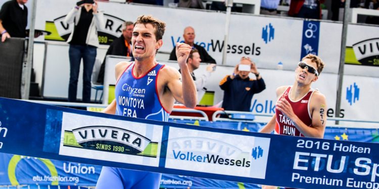 Fransman Raphael Montoya winnaar ETU Triathlon Premium European Cup triathlon 