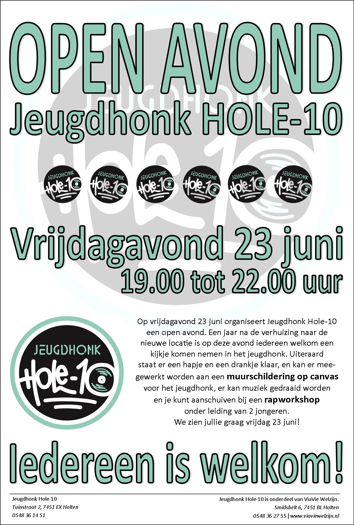 Open avond Jeugdhonk Hole-10 viavie welzijn kulturhus 