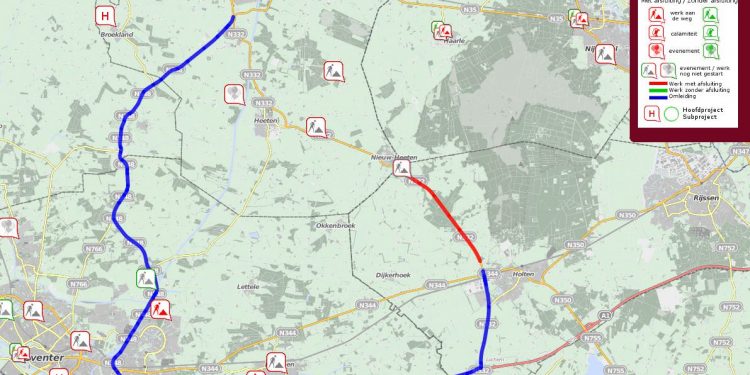 Veel extra kilometers door afsluiting N332 (Raalterweg) 