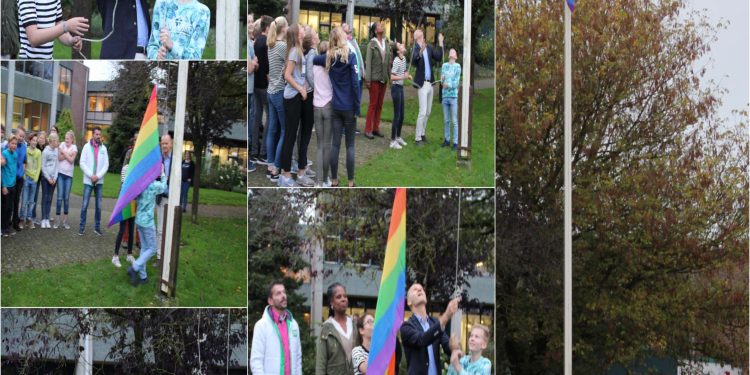 HoltensNieuws.nl Regenboogvlag gehesen bij de Waerdenborch Regenboogvlag gehesen bij de Waerdenborch waerdenborch de waerdenborch d66