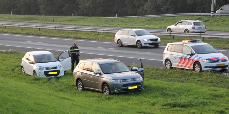 Kop-staart botsing op de A1 