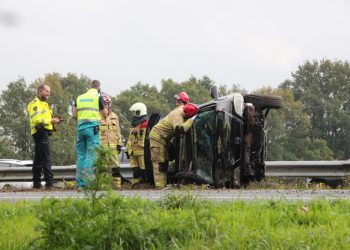 Eenzijdig ongeval op A1 tussen Holten en Bathmen brandweer 