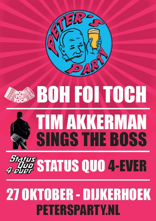 “Rock like a Boss on Peter’s Party” op 27 oktober in Dijkerhoek dijkerhoek 