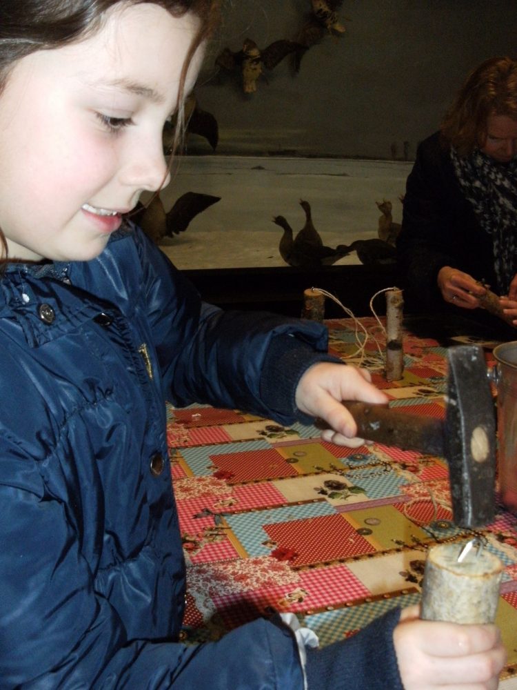 Donderdag 3 januari: Vogelvoederstammetjes maken en demonstratie prepareren! 