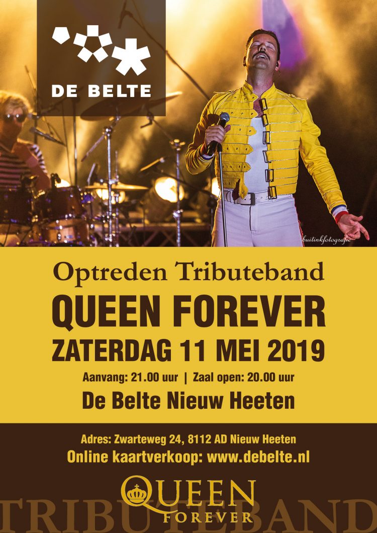 Optreden tributeband Queen Forever in MFA de Belte in Nieuw Heeten 