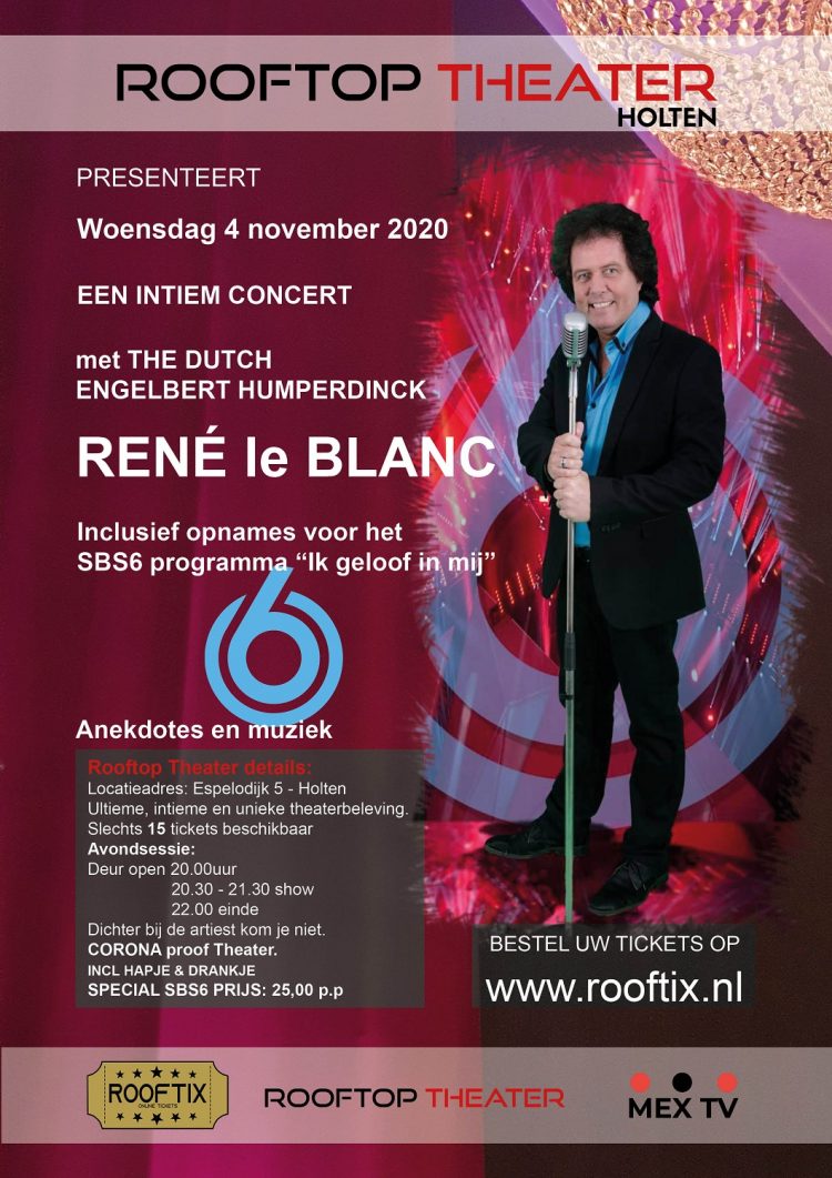 SBS6 Topper René le Blanc in Rooftop Theater rooftop studios corona 