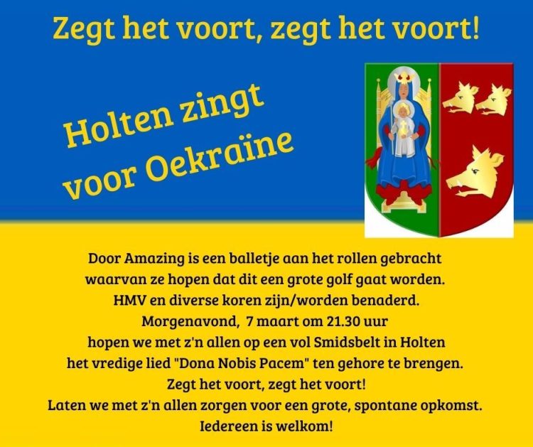 Holten zingt voor Oekraine smidsbelt 