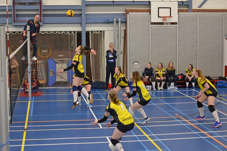 Knappe overwinning volleybaldames 1 mintonette 