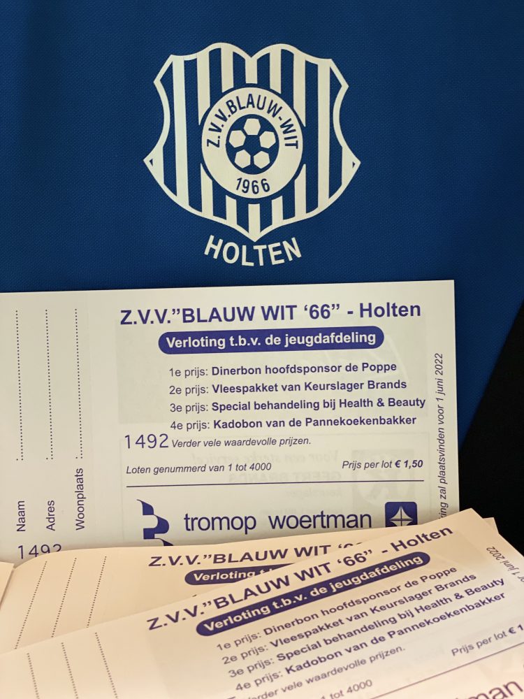 De jaarlijkse verloting van Blauw Wit ’66 is weer terug blauwwit 