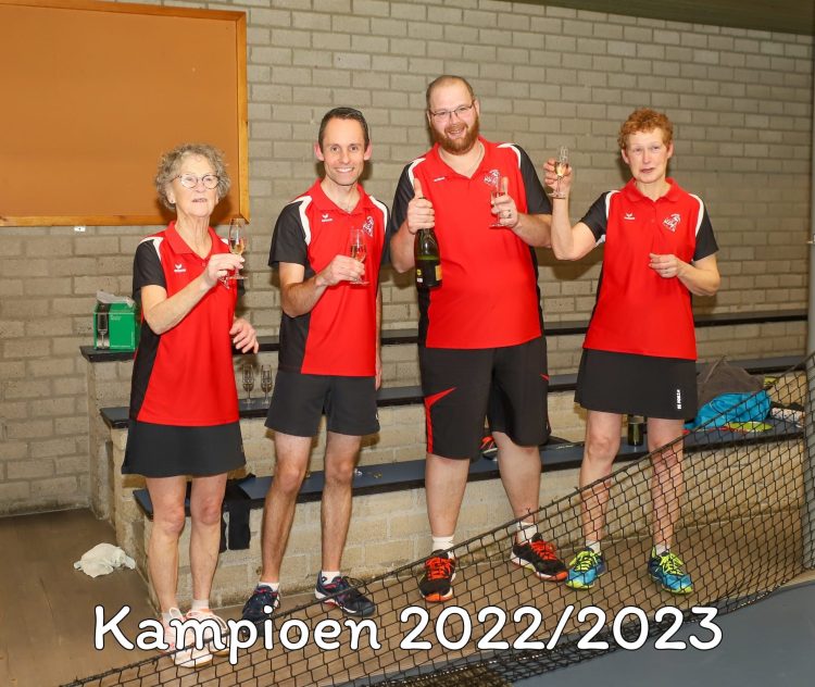 2 teams kampioen bij Badmintonclub Holten badmintonclub 