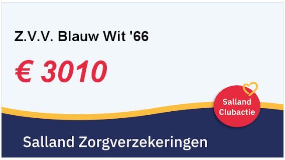 Record bedrag Salland Clubactie voor Blauw Wit '66 blauwwit 